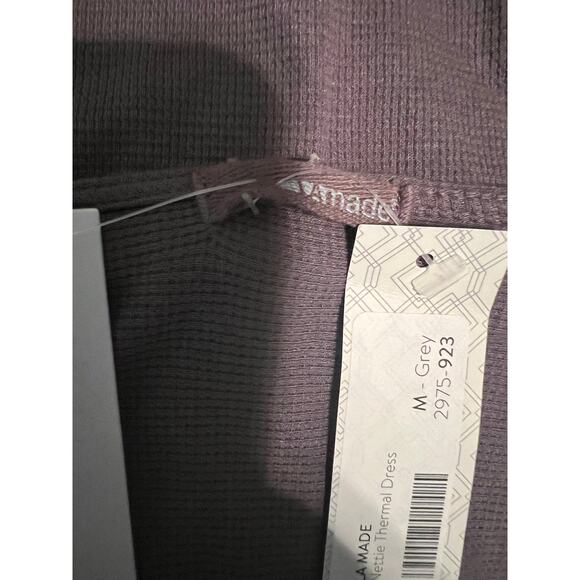 LA Made Nettie Thermal Dress Cowl Neck Gray - Size Medium - Picture 4 of 5